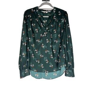 Veronica Beard abbie floral green blouse  8